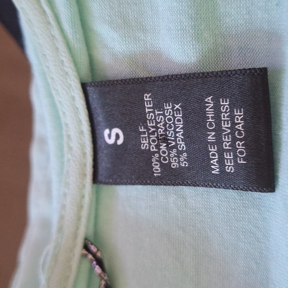 BKE Sea Green Sheer Embellished  Top Size Sm - Picture 9 of 10